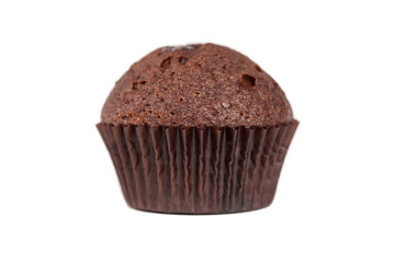 chocolate  muffin isolated on white