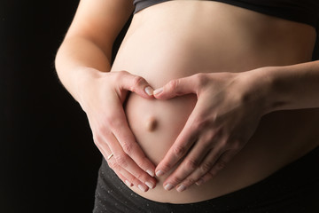 Female pregnant belly
