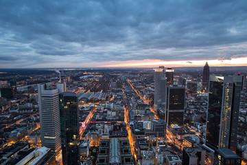 Obraz premium frankfurt am main germany cityscape evening