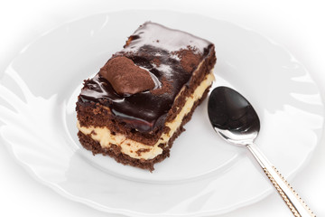 Cake on a white plate
