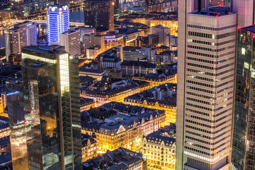 Obraz premium frankfurt am main germany cityscape at night