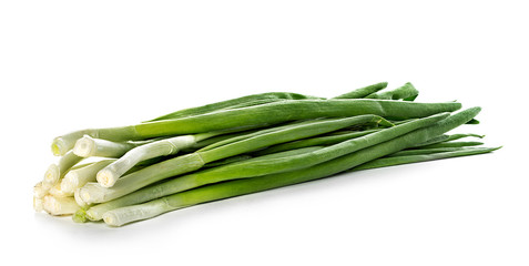 Green Onion on white background