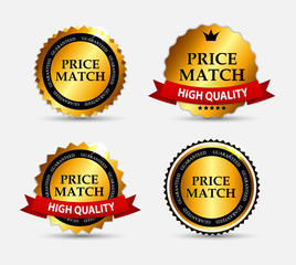 Price Match Label Set Vector Illustration