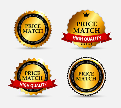 Price Match Label Set Vector Illustration