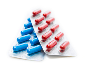 Pills in blister pack closeup