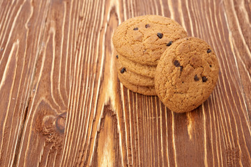 oat cookies on wooden table