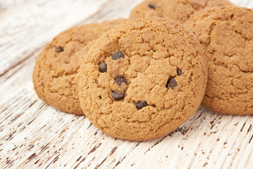 oat cookies on wooden table