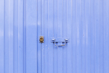 Blue metal door