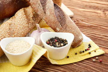 Different bread. Food background.