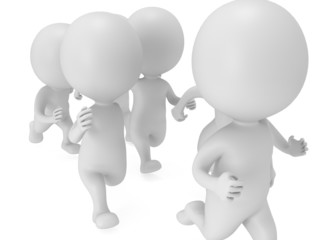 Crowd of people running. Sport illustration.