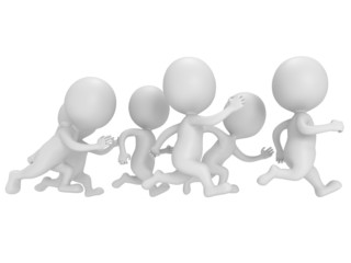 Crowd of people running. Sport illustration.