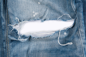 Jeans texutre with a hole