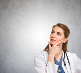 Doctor looking up