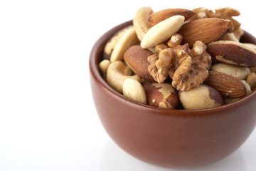 Mix nuts  on white background