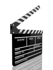 Obraz premium Clapper board on white background