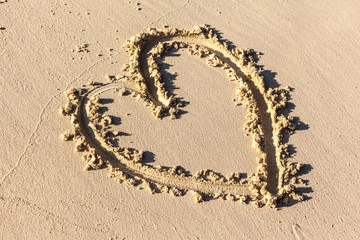 Heart on the sand