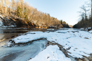 frozen river in winter