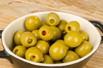 Pepper stuffed olives tapa