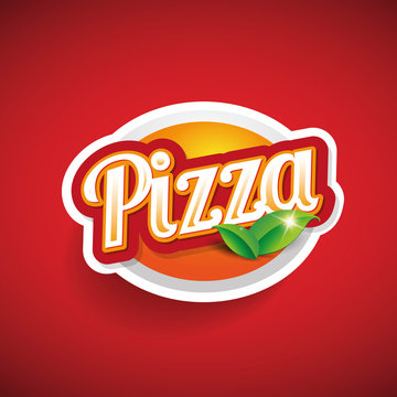 Pizza lettering - vector