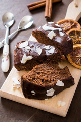 Chocolate cake slices