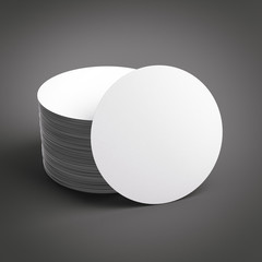Stack of blank beer coasters