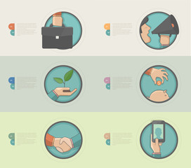 Concept icons for business company