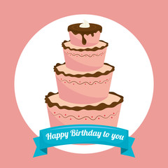 Happy Birthday design, vector illustration.