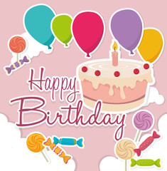 Happy Birthday design, vector illustration.