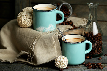 Tasty cappuccino on table