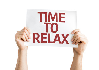 Time to Relax card isolated on white background