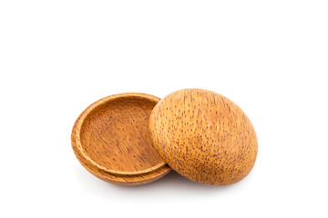 Small wooden box or container palm wood product.