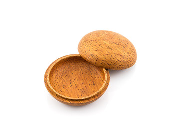 Small wooden box or container palm wood product.