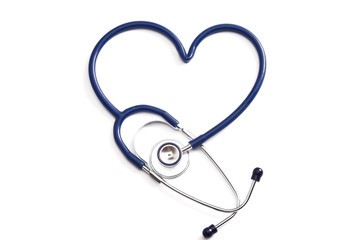 Medical stethoscope in the shape of a heart