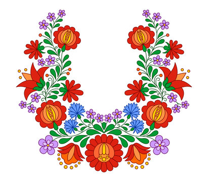 Traditional Hungarian Folk Embroidery Pattern