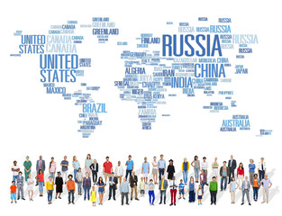 Russia Global World International Countries Concept