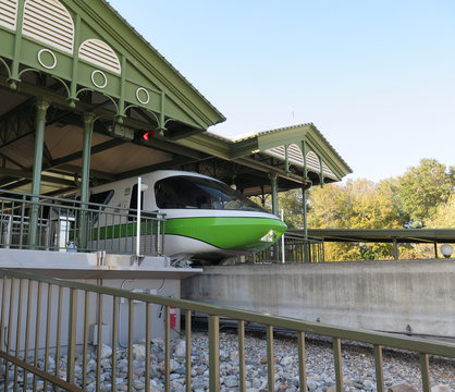 High speed monorail train closeup