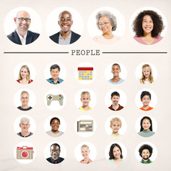 Faces People Diversity Community Portrait Concept