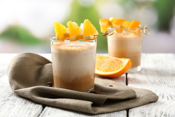 Espresso cocktail served on table