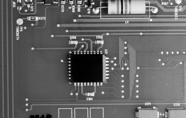 Microchips on a circuit board