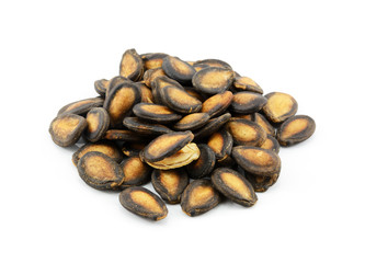 dry watermelon seed on white background