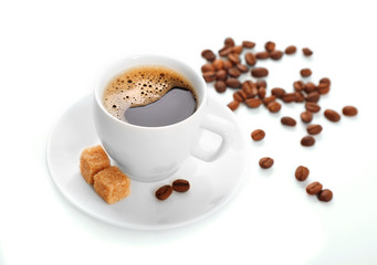 Cup of coffee isolated on white