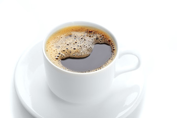 Cup of coffee isolated on white