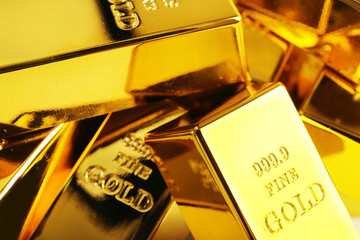 Gold bars close-up