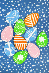 Felt Easter eggs on craft paper background