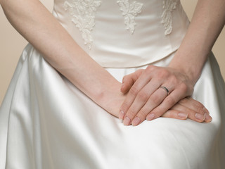 Fototapeta na wymiar Bride wearing a wedding ring