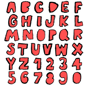 fun sketchy font collection red
