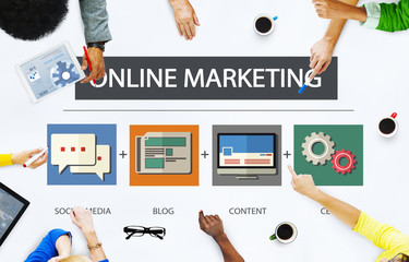 Online Marketing Business Content Strategy Target Concept