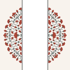Invitation card with floral ornament.