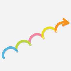 Colorful Timeline up upwards arrow screw Infographic Flat 