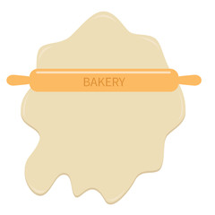 Roll out dough wooden rolling pin plunger bakery  Template Flat 